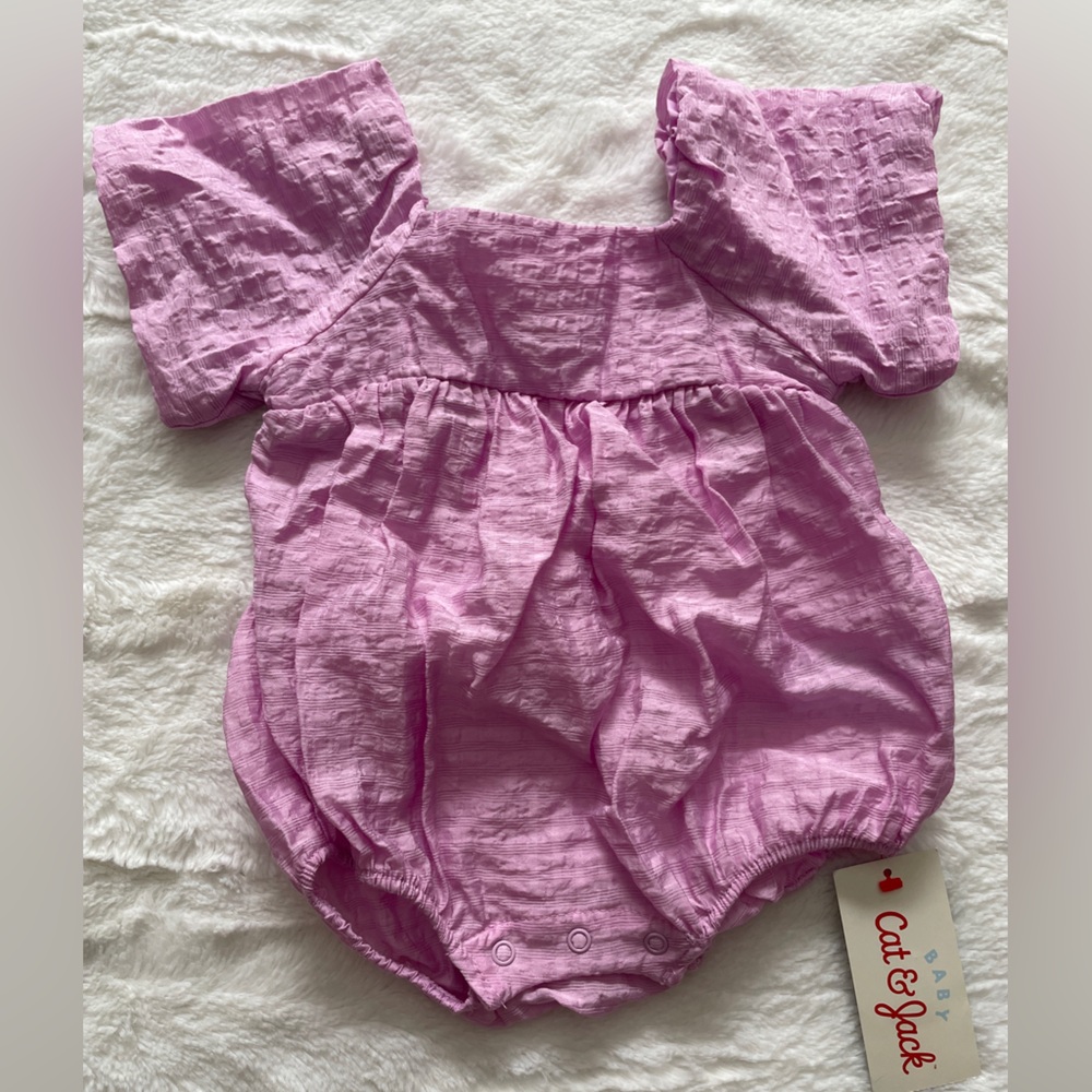 NWT!!! Cat & Jack Girl’s Square Neck Lavender One Piece 0-3 months